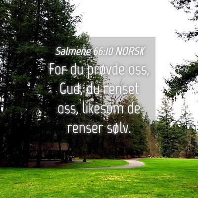 Picture 04 - Salmene 66:10 NORSK - For du prøvde oss, Gud, du renset oss, likesom - Bible Verse Picture