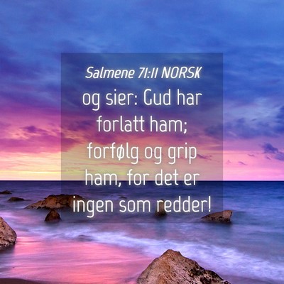 Picture 04 - Salmene 71:11 NORSK - og sier: Gud har forlatt ham; forfølg og grip - Bible Verse Picture