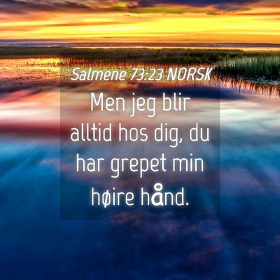 Picture 04 - Salmene 73:23 NORSK - Men jeg blir alltid hos dig, du har grepet min - Bible Verse Picture