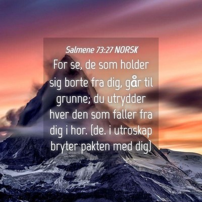 Picture 04 - Salmene 73:27 NORSK - For se, de som holder sig borte fra dig, går til - Bible Verse Picture