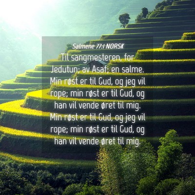 Picture 04 - Salmene 77:1 NORSK - Til sangmesteren, for Jedutun; av Asaf; en salme. - Bible Verse Picture