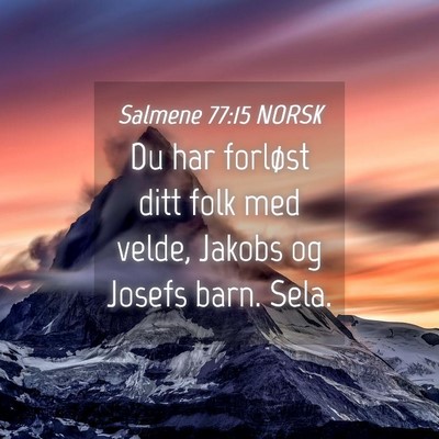 Picture 04 - Salmene 77:15 NORSK - Du har forløst ditt folk med velde, Jakobs og - Bible Verse Picture