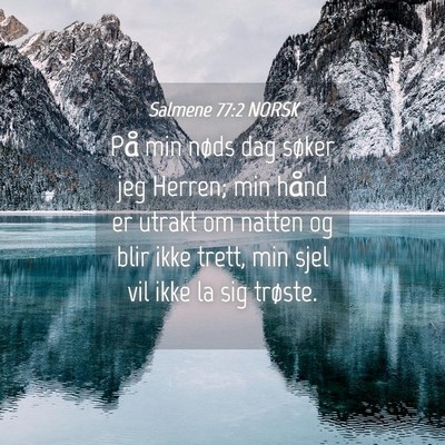 Picture 04 - Salmene 77:2 NORSK - På min nøds dag søker jeg Herren; min hånd er - Bible Verse Picture