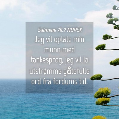 Picture 04 - Salmene 78:2 NORSK - Jeg vil oplate min munn med tankesprog, jeg vil - Bible Verse Picture