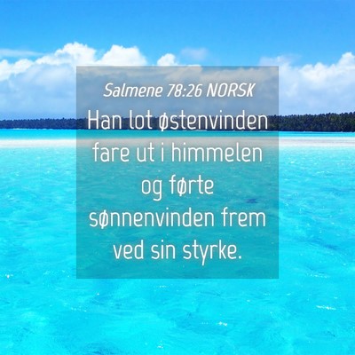 Picture 04 - Salmene 78:26 NORSK - Han lot østenvinden fare ut i himmelen og førte - Bible Verse Picture
