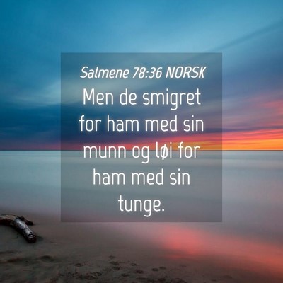Picture 04 - Salmene 78:36 NORSK - Men de smigret for ham med sin munn og løi for - Bible Verse Picture