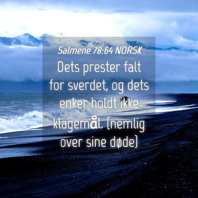 Picture 04 - Salmene 78:64 NORSK - Dets prester falt for sverdet, og dets enker - Bible Verse Picture