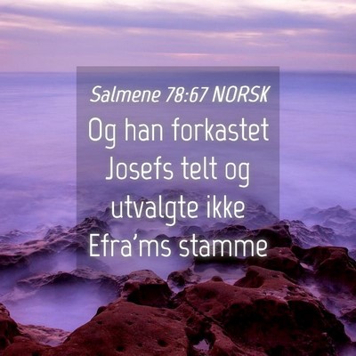 Picture 04 - Salmene 78:67 NORSK - Og han forkastet Josefs telt og utvalgte ikke - Bible Verse Picture