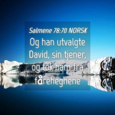 Picture 04 - Salmene 78:70 NORSK - Og han utvalgte David, sin tjener, og tok ham fra - Bible Verse Picture