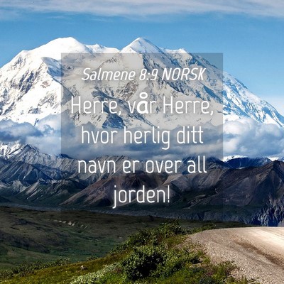 Picture 04 - Salmene 8:9 NORSK - Herre, vår Herre, hvor herlig ditt navn er over - Bible Verse Picture