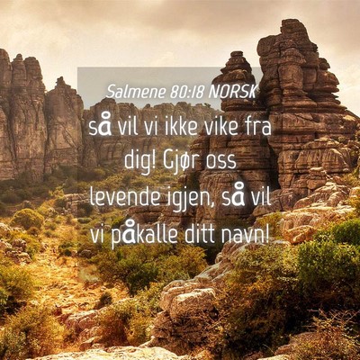 Picture 04 - Salmene 80:18 NORSK - så vil vi ikke vike fra dig! Gjør oss levende - Bible Verse Picture