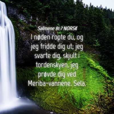 Picture 04 - Salmene 81:7 NORSK - I nøden ropte du, og jeg fridde dig ut; jeg - Bible Verse Picture