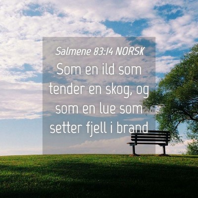 Picture 04 - Salmene 83:14 NORSK - Som en ild som tender en skog, og som en lue som - Bible Verse Picture