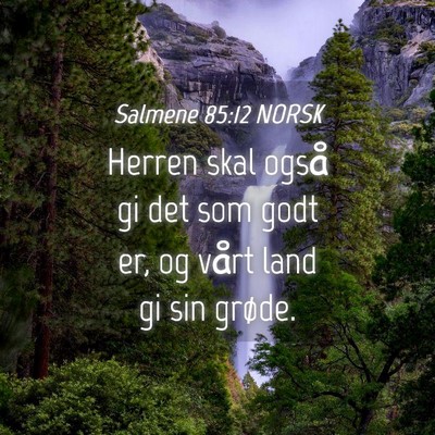 Picture 04 - Salmene 85:12 NORSK - Herren skal også gi det som godt er, og vårt - Bible Verse Picture