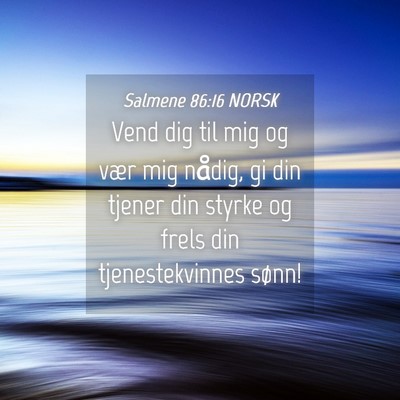 Picture 04 - Salmene 86:16 NORSK - Vend dig til mig og vær mig nådig, gi din - Bible Verse Picture