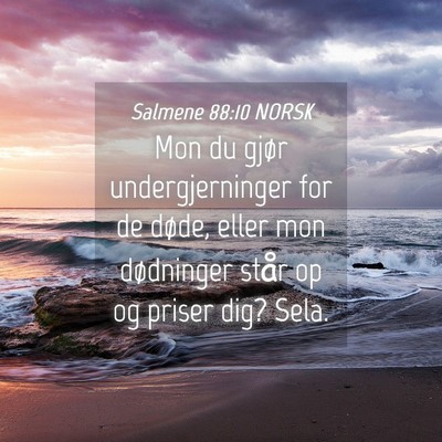 Picture 04 - Salmene 88:10 NORSK - Mon du gjør undergjerninger for de døde, eller - Bible Verse Picture