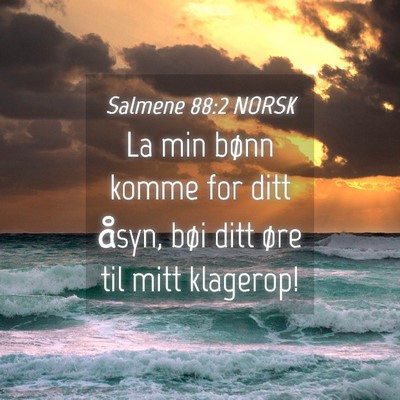 Picture 04 - Salmene 88:2 NORSK - La min bønn komme for ditt åsyn, bøi ditt øre - Bible Verse Picture