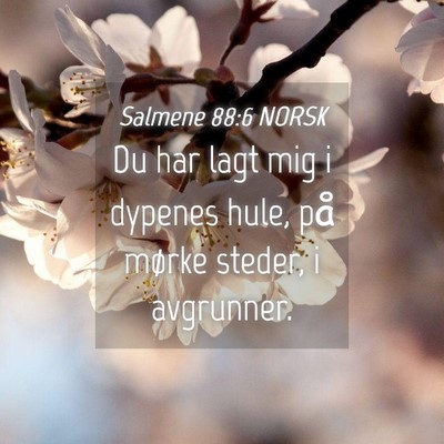 Picture 04 - Salmene 88:6 NORSK - Du har lagt mig i dypenes hule, på mørke - Bible Verse Picture