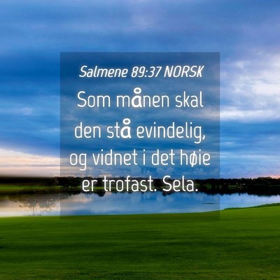 Picture 04 - Salmene 89:37 NORSK - Som månen skal den stå evindelig, og vidnet i - Bible Verse Picture