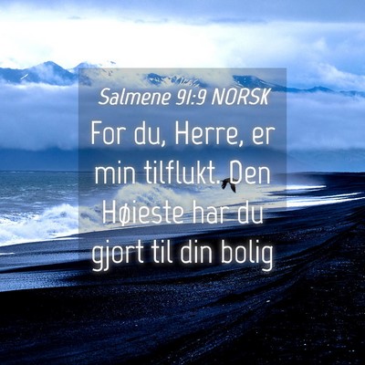 Picture 04 - Salmene 91:9 NORSK - For du, Herre, er min tilflukt. Den Høieste har - Bible Verse Picture