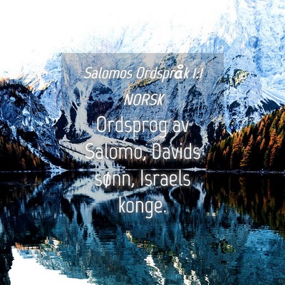 Picture 04 - Salomos Ordspråk 1:1 NORSK - Ordsprog av Salomo, Davids sønn, Israels - Bible Verse Picture