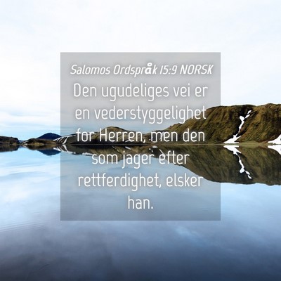 Picture 04 - Salomos Ordspråk 15:9 NORSK - Den ugudeliges vei er en vederstyggelighet for - Bible Verse Picture