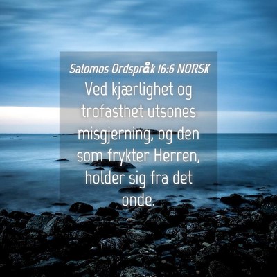 Picture 04 - Salomos Ordspråk 16:6 NORSK - Ved kjærlighet og trofasthet utsones - Bible Verse Picture