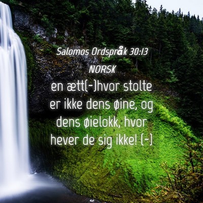Picture 04 - Salomos Ordspråk 30:13 NORSK - en ætt(-)hvor stolte er ikke dens øine, og dens - Bible Verse Picture