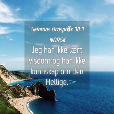 Picture 04 - Salomos Ordspråk 30:3 NORSK - Jeg har ikke lært visdom og har ikke kunnskap om - Bible Verse Picture