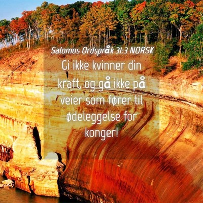 Picture 04 - Salomos Ordspråk 31:3 NORSK - Gi ikke kvinner din kraft, og gå ikke på veier - Bible Verse Picture