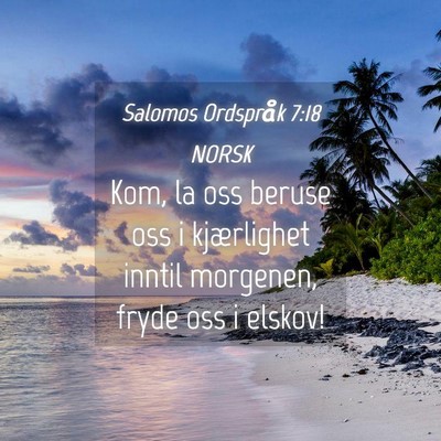 Picture 04 - Salomos Ordspråk 7:18 NORSK - Kom, la oss beruse oss i kjærlighet inntil - Bible Verse Picture