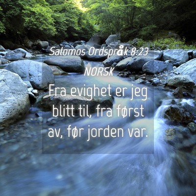 Picture 04 - Salomos Ordspråk 8:23 NORSK - Fra evighet er jeg blitt til, fra først av, før - Bible Verse Picture