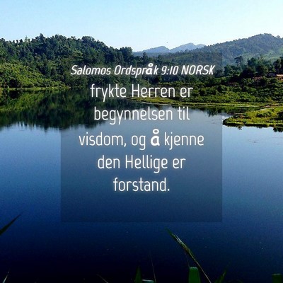 Picture 04 - Salomos Ordspråk 9:10 NORSK - frykte Herren er begynnelsen til visdom, og å - Bible Verse Picture