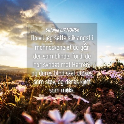 Picture 04 - Sefanja 1:17 NORSK - Da vil jeg sette slik angst i menneskene at de - Bible Verse Picture