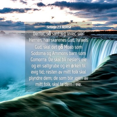 Picture 04 - Sefanja 2:9 NORSK - Derfor, så sant jeg lever, sier Herren, - Bible Verse Picture