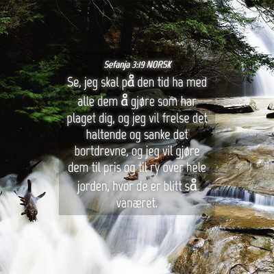 Picture 04 - Sefanja 3:19 NORSK - Se, jeg skal på den tid ha med alle dem å - Bible Verse Picture