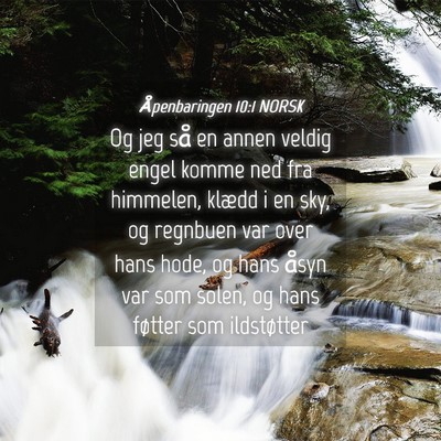 Picture 04 - Åpenbaringen 10:1 NORSK - Og jeg så en annen veldig engel komme ned fra - Bible Verse Picture