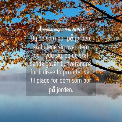Picture 04 - Åpenbaringen 11:10 NORSK - Og de som bor på jorden, skal glede sig over dem - Bible Verse Picture