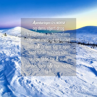 Picture 04 - Åpenbaringen 12:4 NORSK - og dens stjert drog tredjedelen av himmelens - Bible Verse Picture
