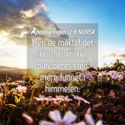 Picture 04 - Åpenbaringen 12:8 NORSK - Men de maktet det ikke, heller ikke blev deres - Bible Verse Picture