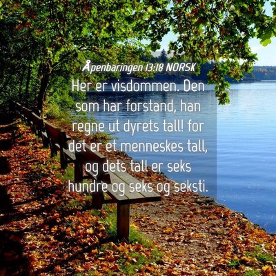 Picture 04 - Åpenbaringen 13:18 NORSK - Her er visdommen. Den som har forstand, han regne - Bible Verse Picture