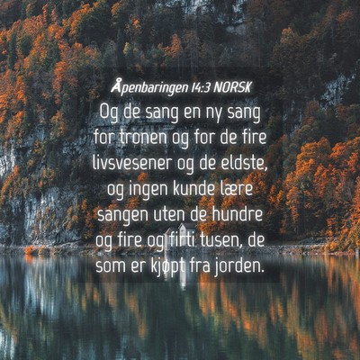 Picture 04 - Åpenbaringen 14:3 NORSK - Og de sang en ny sang for tronen og for de fire - Bible Verse Picture