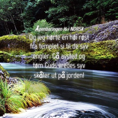 Picture 04 - Åpenbaringen 16:1 NORSK - Og jeg hørte en høi røst fra templet si til de - Bible Verse Picture