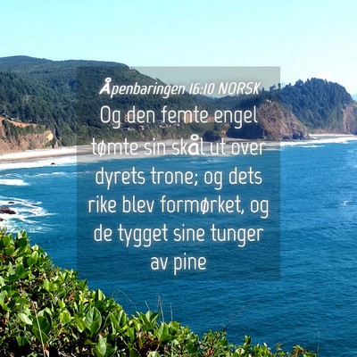 Picture 04 - Åpenbaringen 16:10 NORSK - Og den femte engel tømte sin skål ut over - Bible Verse Picture