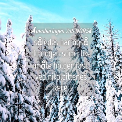 Picture 04 - Åpenbaringen 2:15 NORSK - således har også du nogen som i like måte - Bible Verse Picture
