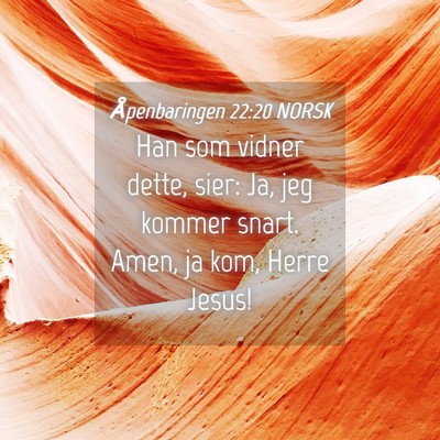 Picture 04 - Åpenbaringen 22:20 NORSK - Han som vidner dette, sier: Ja, jeg kommer snart. - Bible Verse Picture