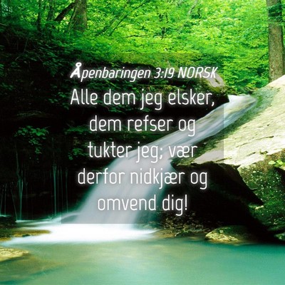 Picture 04 - Åpenbaringen 3:19 NORSK - Alle dem jeg elsker, dem refser og tukter jeg; - Bible Verse Picture