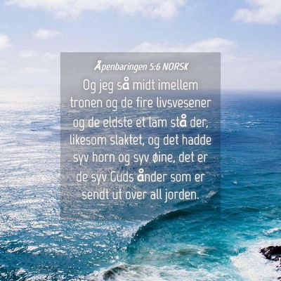 Picture 04 - Åpenbaringen 5:6 NORSK - Og jeg så midt imellem tronen og de fire - Bible Verse Picture