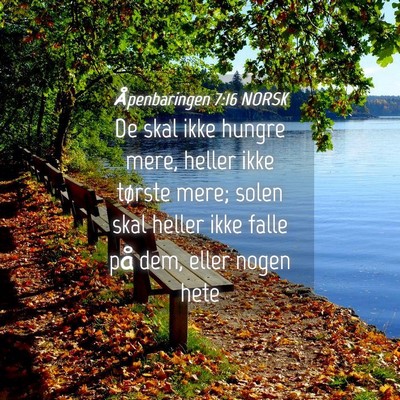Picture 04 - Åpenbaringen 7:16 NORSK - De skal ikke hungre mere, heller ikke tørste - Bible Verse Picture