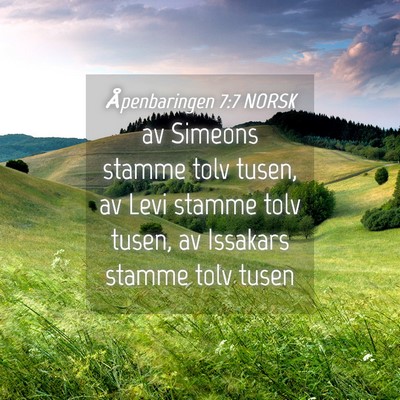 Picture 04 - Åpenbaringen 7:7 NORSK - av Simeons stamme tolv tusen, av Levi stamme tolv - Bible Verse Picture